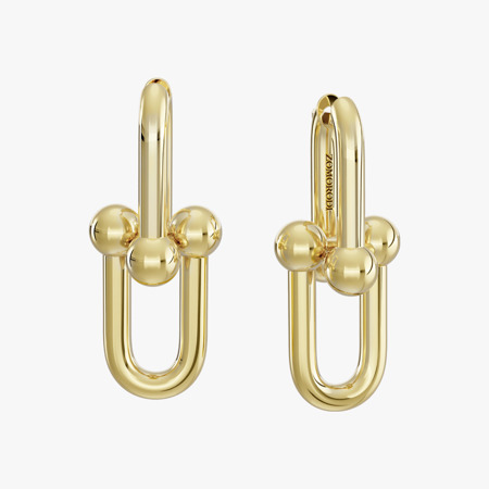 Bold Doubled Chain Gold Earrings